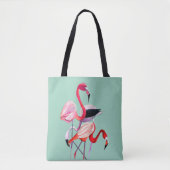 Fun pink Flamingo Aquarellbild Tasche (Vorderseite)