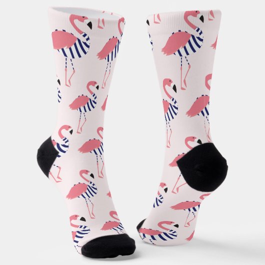 Fun Pink Flamingo Swimsuit Muster Tier Socken (Gewinkelt)