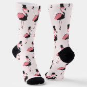 Fun Pink Flamingo Tuxedo Muster Tier Socken (Gewinkelt)