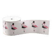 Fun Pink Flamingo Tuxedo Ripsband (Spule)