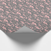 Fun Pink Flamingo Vogelkunst Geschenkpapier (Ecke)