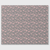 Fun Pink Flamingo Vogelkunst Geschenkpapier (Flach)