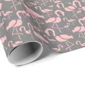 Fun Pink Flamingo Vogelkunst Geschenkpapier (Rolleneckpunkt)
