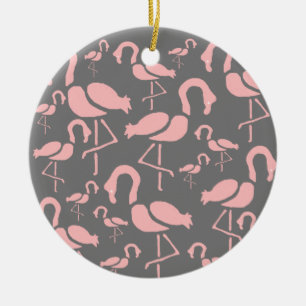 Fun Pink Flamingo Vogelkunst Keramik Ornament