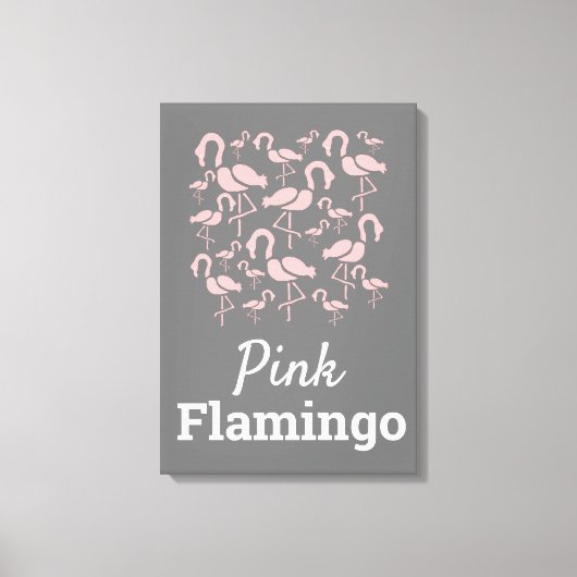 Fun Pink Flamingo Vogelkunst Leinwanddruck (Vorderseite)
