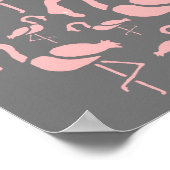 Fun Pink Flamingo Vogelkunst Poster (Ecke)