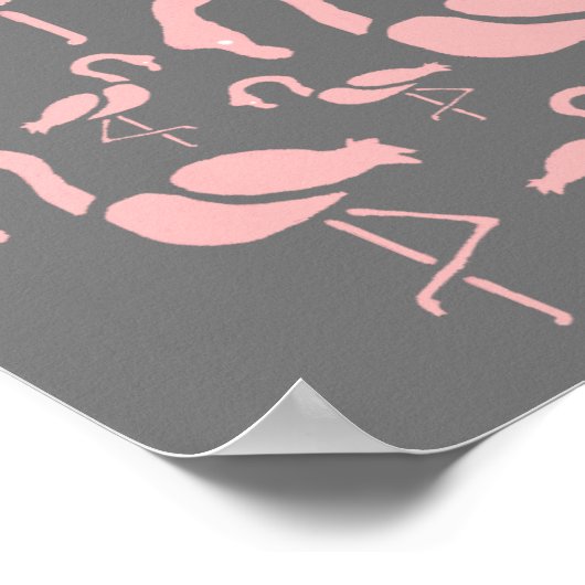 Fun Pink Flamingo Vogelkunst Poster (Ecke)