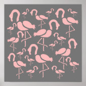 Fun Pink Flamingo Vogelkunst Poster (Vorne)