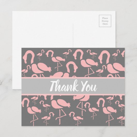 Fun Pink Flamingo Vogelkunst Postkarte (Vorne/Hinten)