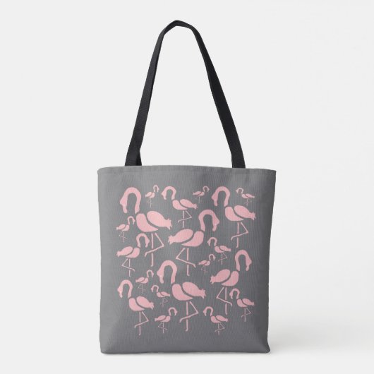 Fun Pink Flamingo Vogelkunst Tasche (Rückseite)