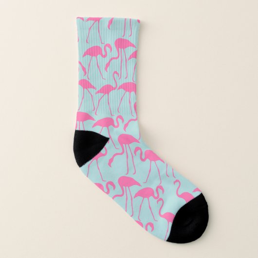 Fun Pink Flamingos Muster Socken (Links - Innen)