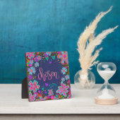 Fun Pink Floral Chosen Easel Inspirivity Fotoplatte (InSitu)