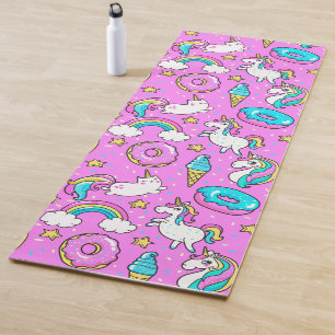 Fun Pink funkelnde magische Regenbogen-Einhorn-Kit Yogamatte