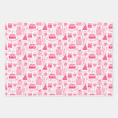 Fun Pink Geburtstag Geschenkpapier Set (Vorderseite)