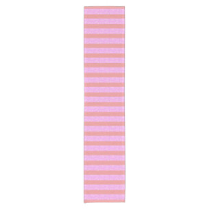 Fun Pink Geometric Stripes Beach House Kurzer Tischläufer