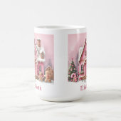 Fun Pink Gingerbread House Christmas Kaffeetasse (Mittel)