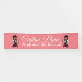 Fun Pink Girl Pirate Banner