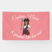 Fun Pink Girl Pirate Banner (Horizontal)