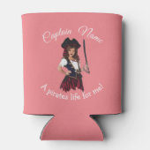 Fun Pink Girl Pirate Dosenkühler (Rückseite)