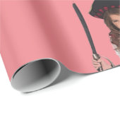 Fun Pink Girl Pirate Geschenkpapier (Rolleneckpunkt)