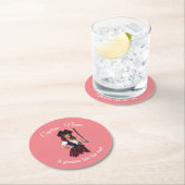 Fun Pink Girl Pirate Runder Pappuntersetzer (Vor Ort)