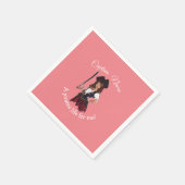 Fun Pink Girl Pirate Serviette (Ecke)