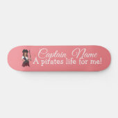 Fun Pink Girl Pirate Skateboard (Horizontal)