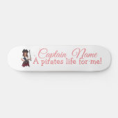 Fun Pink Girl Pirate Skateboard (Horizontal)