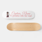 Fun Pink Girl Pirate Skateboard (Horizontal)