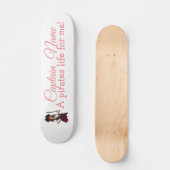 Fun Pink Girl Pirate Skateboard (Vorderseite)