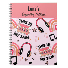 Fun Pink Girls Songwriting Notebook Notizblock
