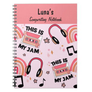 Fun Pink Girls Songwriting Notebook Notizblock