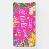 Fun Pink Girly Junggeselinnen-Abschied Beach Tropi Banner (Vertikal)