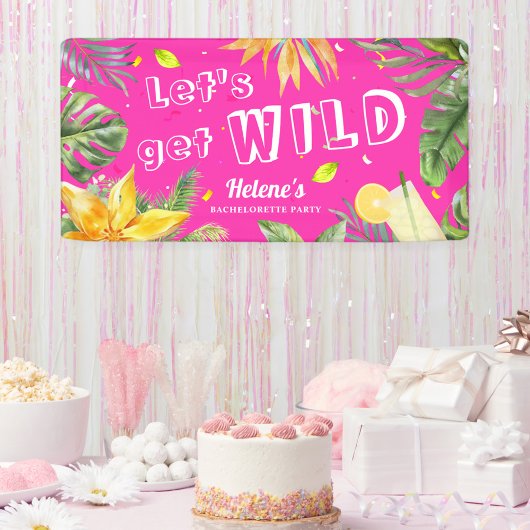 Fun Pink Girly Junggeselinnen-Abschied Beach Tropi Banner