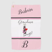 Fun Pink Golf Bag Monogram Name Golfhandtuch (Vorderseite)