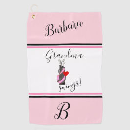 Fun Pink Golf Bag Monogram Name Golfhandtuch