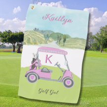 Fun Pink Golf Cart Landschaftlicher Personalisiert