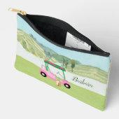 Fun Pink Golf Cart Landschaftlicher Personalisiert Zubehörtasche (Offen)