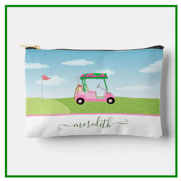 Fun Pink Golf Cart Landschaftlicher Personalisiert Zubehörtasche