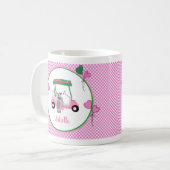 Fun Pink & Green Golf Thema Personalisiert Kaffeetasse (Vorderseite Links)