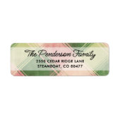 Fun Pink Green Kariert Script Custom Rücksendeadre (Vorne)