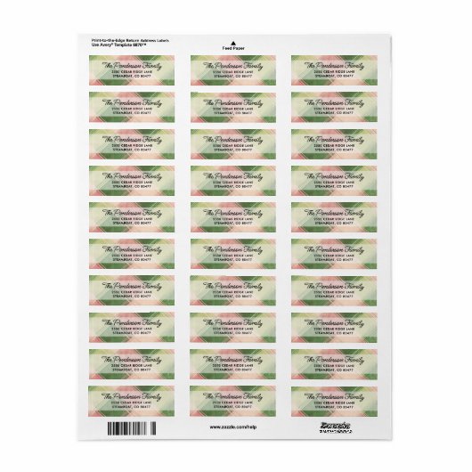 Fun Pink Green Kariert Script Custom Rücksendeadre (Vorne)