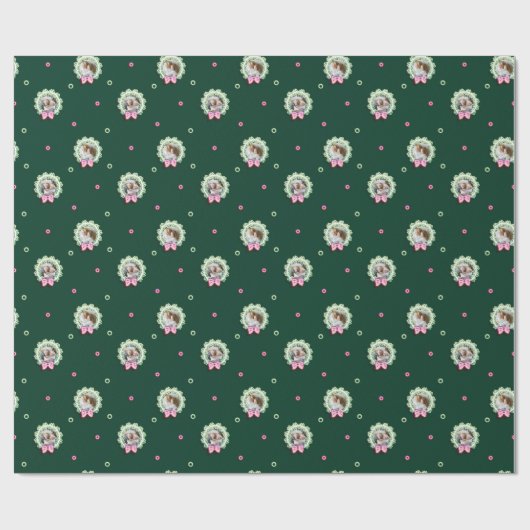 Fun Pink Green Neon Lights Weihnachtsfeier Fotos Geschenkpapier (Flach)