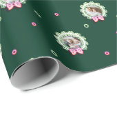 Fun Pink Green Neon Lights Weihnachtsfeier Fotos Geschenkpapier (Rolleneckpunkt)