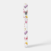 Fun Pink Heart & Valentine Candy Treats Pattern iPhone Hülle (Linke Seite)