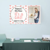 Fun Pink Hearts Foto Es ist eine Girl Baby Dusche Banner (Messeveranstaltung)