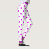 Fun Pink Hearts on White Leggings (Rechts)