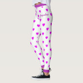 Fun Pink Hearts on White Leggings (Links)
