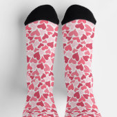 Fun Pink Hearts Pattern Socken (Oben)