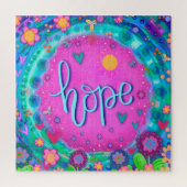 Fun Pink Hope Hört Blume Niedliche Inspiritivität Puzzle (Vertikal)